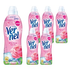 버넬 고농축 섬유유연제 와일드 로즈 본품, 900ml, 6개 6개, 900ml