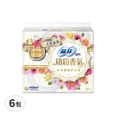 SOFY 蘇菲 繽紛香氣超薄護墊 沐浴清新, 14cm, 80片, 6包