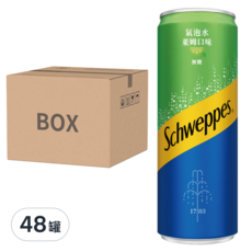 Schweppes 舒味思 萊姆口味氣泡水，無糖，豐富氣泡，清新爽口, 330ml, 48罐
