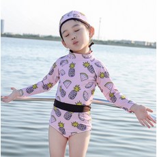 쁘띠봉봉 아동용 과일나라 래쉬가드 상하 세트 + 모자
