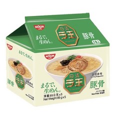 NISSIN 日清 拉王 非油炸速食麵 豚骨 89g, 5包