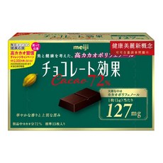 明治巧克力效果 CACAO 72%黑巧克力, 獨立包裝, 低糖微苦, 苦味與酸味的完美平衡, 65g, 1盒