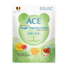 ACE 無糖Q軟糖, 比利時進口, 無添加人工色素, 1200位醫生連續五年選擇使用, 240g, 1袋
