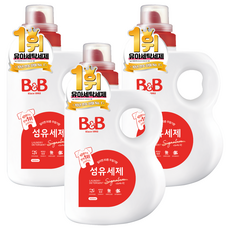 비앤비 비자극 유아 섬유 세제 시그니처 알러젠프리향 용기형, 1500ml, 3개