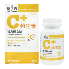 台塑生醫 MD Formula 醫之方 維生素C複方膜衣錠 60顆, 奶素可食, 維持健康力, 具抗氧化作用, 葡萄籽+卡姆果+玫瑰果, 49g, 1罐