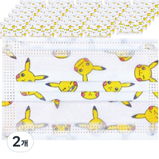 어린숨 포켓몬 캐릭터 3중 MB필터 덴탈 마스크 어린이 유아용 소형, 50개입, 2개, 피카츄