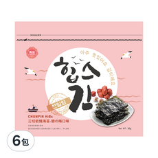 chun pin 雋品 HiBs 三切岩燒海苔 戀の梅口味, 30g, 6包