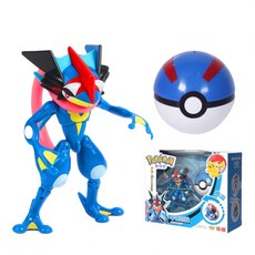 Pokemon 寶可夢變形系列 小智版甲賀忍蛙公仔, 可收納進寶貝球裡，輕鬆收納不佔空間, 1盒