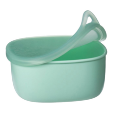 BBox 矽膠食物碗附蓋 莫蘭迪綠 寶寶副食品碗 兒童餐具 矽膠碗, 1個