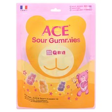ACE 酸Q熊軟糖, 五種綜合水果口味, 無添加色素、香料、防腐劑, 法國進口, 220g, 1袋