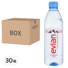 evian 依雲 台灣公司貨 天然礦泉水，源自法國阿爾卑斯山冰川，30瓶, 500ml