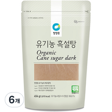 청정원 유기농 흑설탕, 454g, 6개