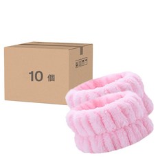洗臉手腕帶, 珊瑚絨材質, 一雙, 少女粉, 10個