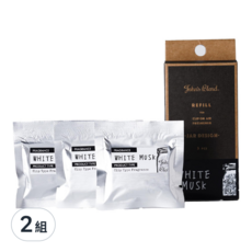 John's Blend 車用香氛夾補充包 3件組 白麝香, 空氣清新, 香氛持久, 2組