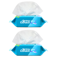 스카트 유한킴벌리 도톰 촉촉한 세정탈취 물걸레 청소포 대형 25매, 2개 2팩