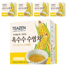 TEAZEN 茶禪 玉米鬚茶, 無咖啡因, 81%玉米, 40茶包, 生津止渴, 1.5g, 40包, 5盒