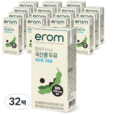 이롬 황성주 국산콩 검은콩 고칼슘 두유, 190ml, 32개