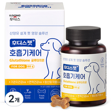 일동후디스 반려동물 후디스펫 호흡기케어 기관지 글루타치온 80g, 혼합맛(오리고기/치즈/북어/완두), 2개, 면역력 강화