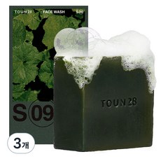 톤28 얼굴 씻을거리 S9 어성초 병풀추출물 클렌징 비누, 100g, 3개