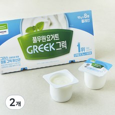 풀무원다논 그릭 플레인 요거트, 90g, 8개입, 2개 720g, 2개