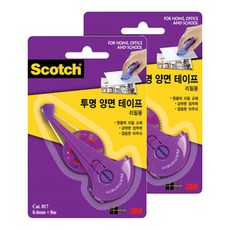스카치 천하지엘씨 017 투명 양면 테이프 리필, 2개