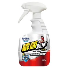 妙管家 霉菌殺手, 快速去除黴菌, 立體泡沫包覆, 5-10分鐘完成清潔, 添加獨特除霉成分, 750g, 1瓶