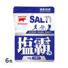 RED COW 紅牛 聰勁鹽霸錠, 24g 15顆入, 6包