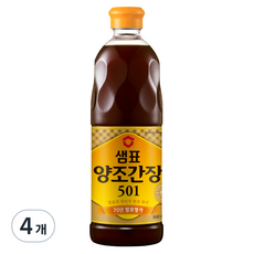 샘표 양조간장 501, 860ml, 4개