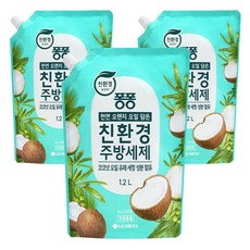 퐁퐁 친환경 주방세제 코코넛 리필, 1L, 3개