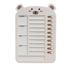 s-sportplus+ 兒童自律打卡器 熊耳 米色weeklyplan 每週計畫 兒童時間管理 習慣養成, 1個