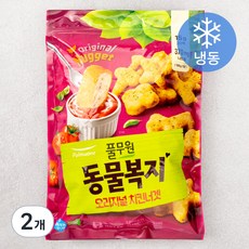 풀무원 동물복지 지구식단 치킨 너겟 오리지널 (냉동), 1000g, 2개 - 아기치킨너겟