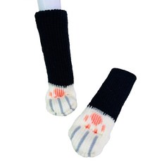 針織椅子腳套貓咪款 16件, 彈力拉伸 不易滑落, 適用周長2~5cm, 1包