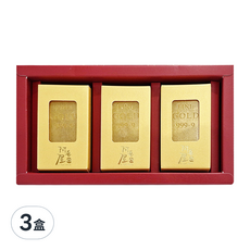 阿皂屋 A TSAO HOUSE 紅禮藏金開運金條檀香手工皂3入禮盒，附提袋，手工皂80g x 3個，身體清潔，沐浴送禮, 3盒