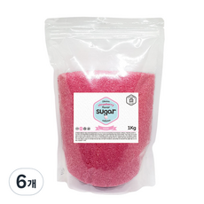 웰빙 솜사탕 설탕 딸기향, 1kg, 6개