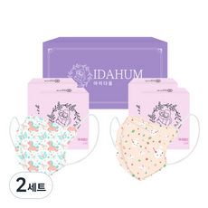 IDAHUM 캐릭터마스크 4~8세 여아 어린이용 2종 x 20p 세트, 유니콘, 살색토끼, 2세트