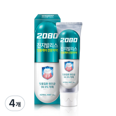 2080 진지발리스 허벌민트향 치약, 120g, 4개