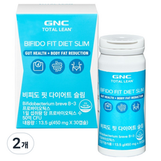 GNCTOTALLEAN 비피도 핏 다이어트 슬림 13.5g, 2개, 30정