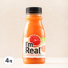 아임리얼 순수착즙 자몽 주스, 190ml, 4개