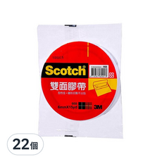 3M Scotch 雙面膠帶 6mm x 15yd 紙張 紙板 海報 勞作適用, #668, 22個