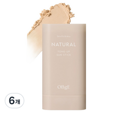 OBge 내추럴 톤업 선스틱 SPF50+ PA++++, 18g, 6개