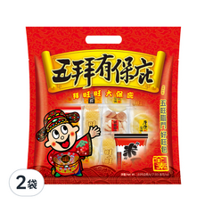 旺旺 五拜有保庇分享包, 綜合米果, 225公克, 大仙貝酥 + 厚燒鹽味 + 旺旺仙貝 + 紅麴物語 + 米豆, 2袋