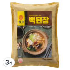 몽고식품 백된장, 3개, 2kg