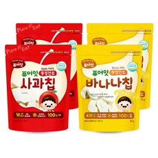 퓨어잇 내이브로 사과칩 12g x 2p + 바나나칩 25g x 2p, 1세트