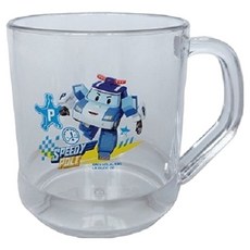POLI poliqq水杯 藍, 兒童卡通造型水杯，輕巧易握，透明杯身, 藍色, 1個