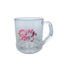 POLI poliqq水杯 粉, 兒童卡通可愛水杯，輕巧好握，透明材質，安全耐用, 粉色, 1個