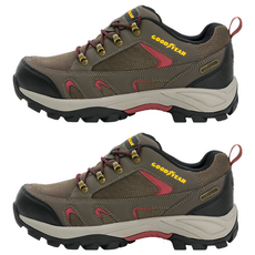 GOODYEAR 固特異 低筒戶外鞋, 透氣防水, 耐磨抓地大底, 夜間安全反光, 260, 咖啡色