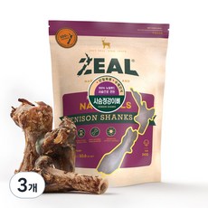 질 ZEAL 뉴질랜드산 강아지 수제간식 덴탈케어, 사슴정강이뼈 300g, 300g, 3개 - 지위픽사슴정강이뼈