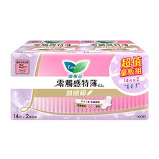 Laurier 蕾妮亞 台灣公司貨 零觸感特薄羽感衛生棉 量多日用加長型, 25cm, 28片, 1組