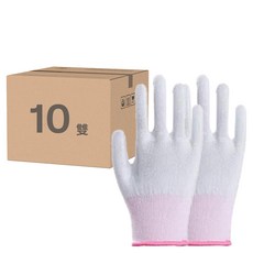 嘉鴻牌 合手型棉紗手套 S 10雙, 白色/粉色邊, 工作手套, 園藝手套, 清潔手套, 1包