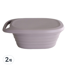 실리콘 손잡이형 접이식용기 코코아, 2개, 650ml